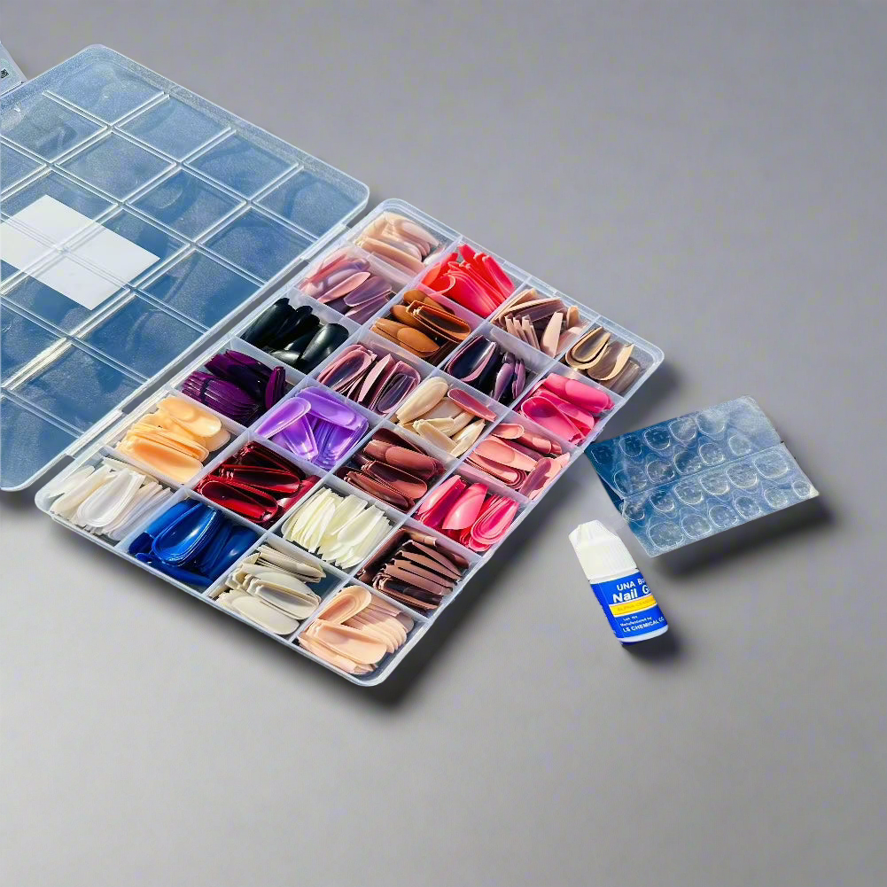 576 artifical nails set with glue