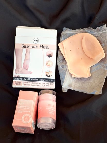 Silicone Heel Protector with Moisturizing Heel Crack Cream