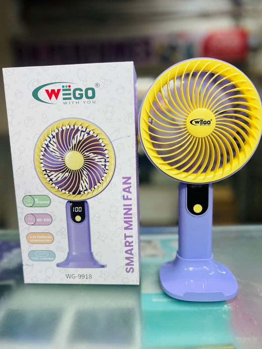 WEGO 9918 Large Rechargeable Fan | Portable USB Cooling Fan with Strong Airflow