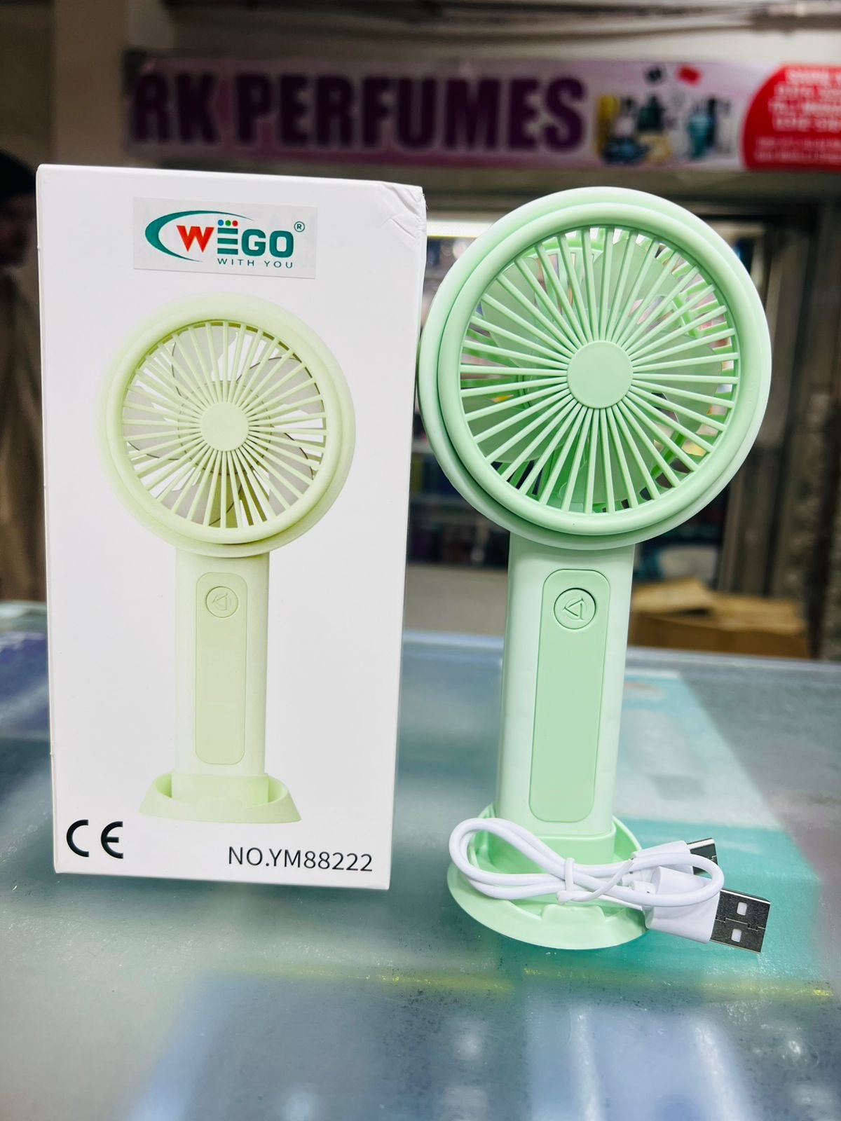 WEGO YM88222 Mini Rechargeable Fan | Portable USB Cooling Fan for Home & Travel