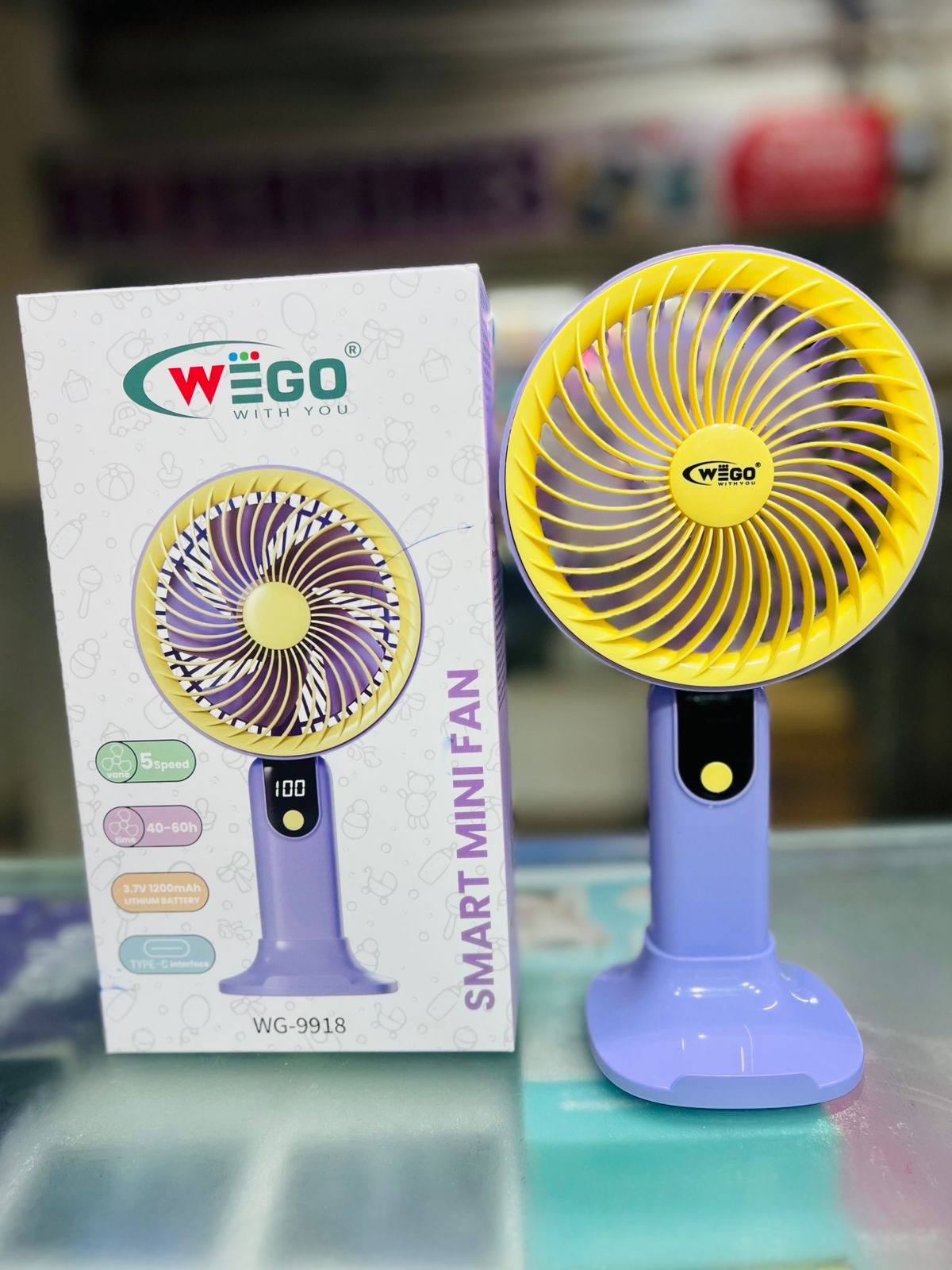 WEGO 9918 Large Rechargeable Fan | Portable USB Cooling Fan with Strong Airflow