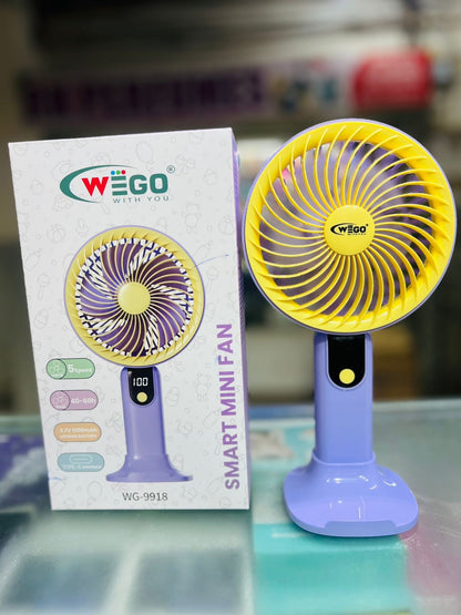 WEGO 9918 Large Rechargeable Fan | Portable USB Cooling Fan with Strong Airflow