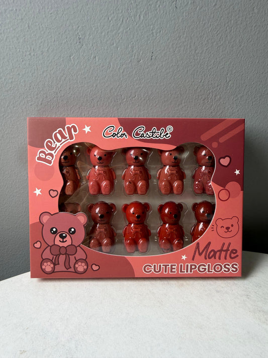 Color Castle Bear Style Matte Lip Gloss 10 in 1 Pack