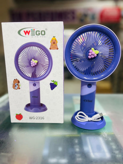 WEGO 2316 Rechargeable Portable Mini Fan | USB Charging Desk & Travel Fan