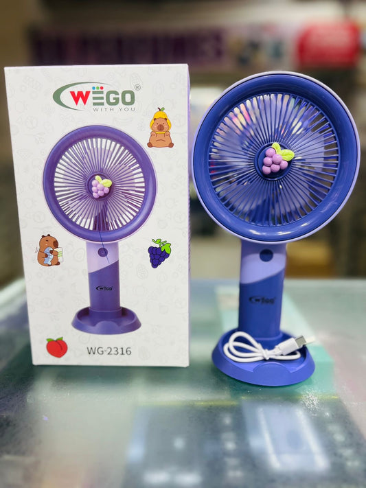 WEGO 2316 Rechargeable Portable Mini Fan | USB Charging Desk & Travel Fan