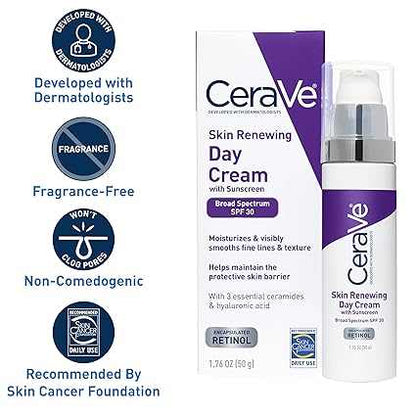 CeraVe Skin Renewing Day Cream with Sunscreen