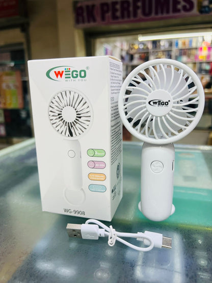 Wego WG-9908 Portable Rechargeable Mini Fan – 3 Speed USB Charging Handheld Fan