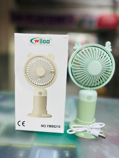 WEGO YM88222 Mini Rechargeable Fan | Portable USB Cooling Fan for Home & Travel