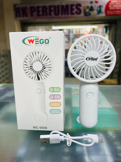 Wego WG-9908 Portable Rechargeable Mini Fan – 3 Speed USB Charging Handheld Fan