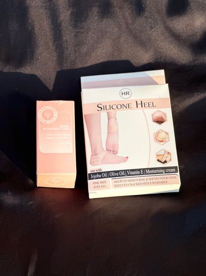 Silicone Heel Protector with Moisturizing Heel Crack Cream