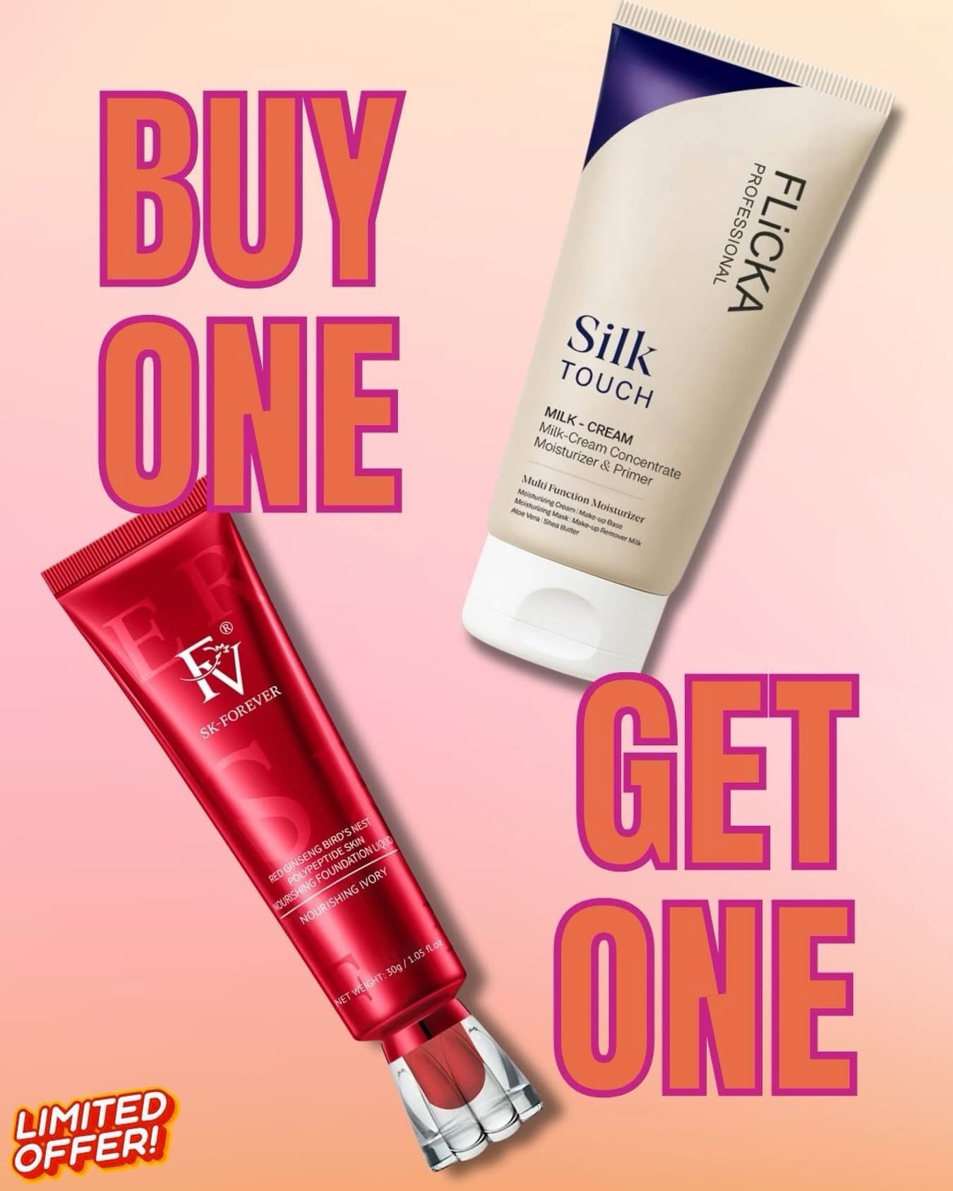Fv foundation with Flicka silk touch primer
