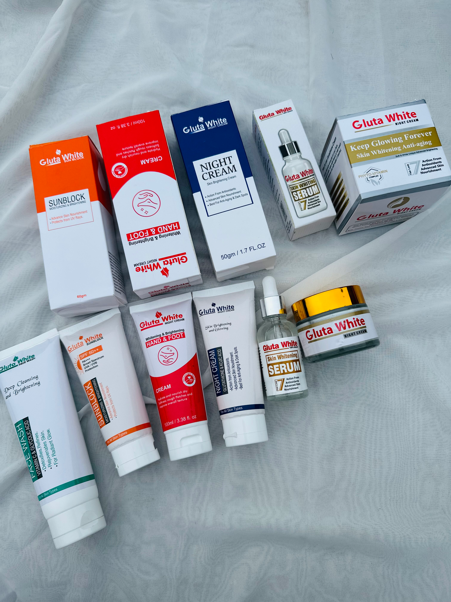Gluta White 6 Items Complete Skin Care Deal
