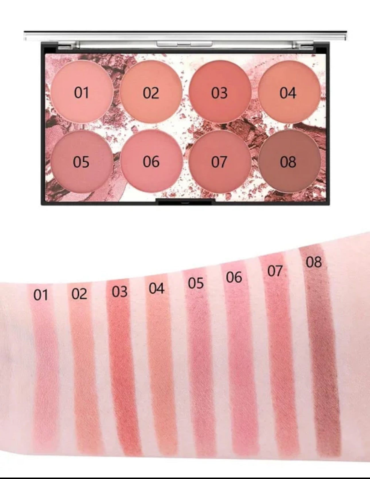 8 Color BlushOn Palette