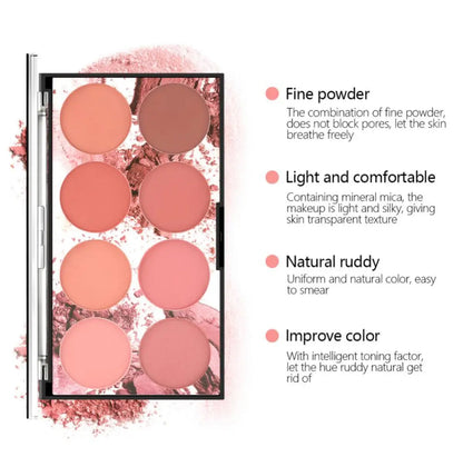 8 Color BlushOn Palette