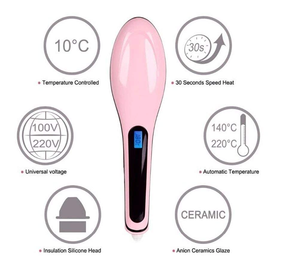 Hair Brush Straightener