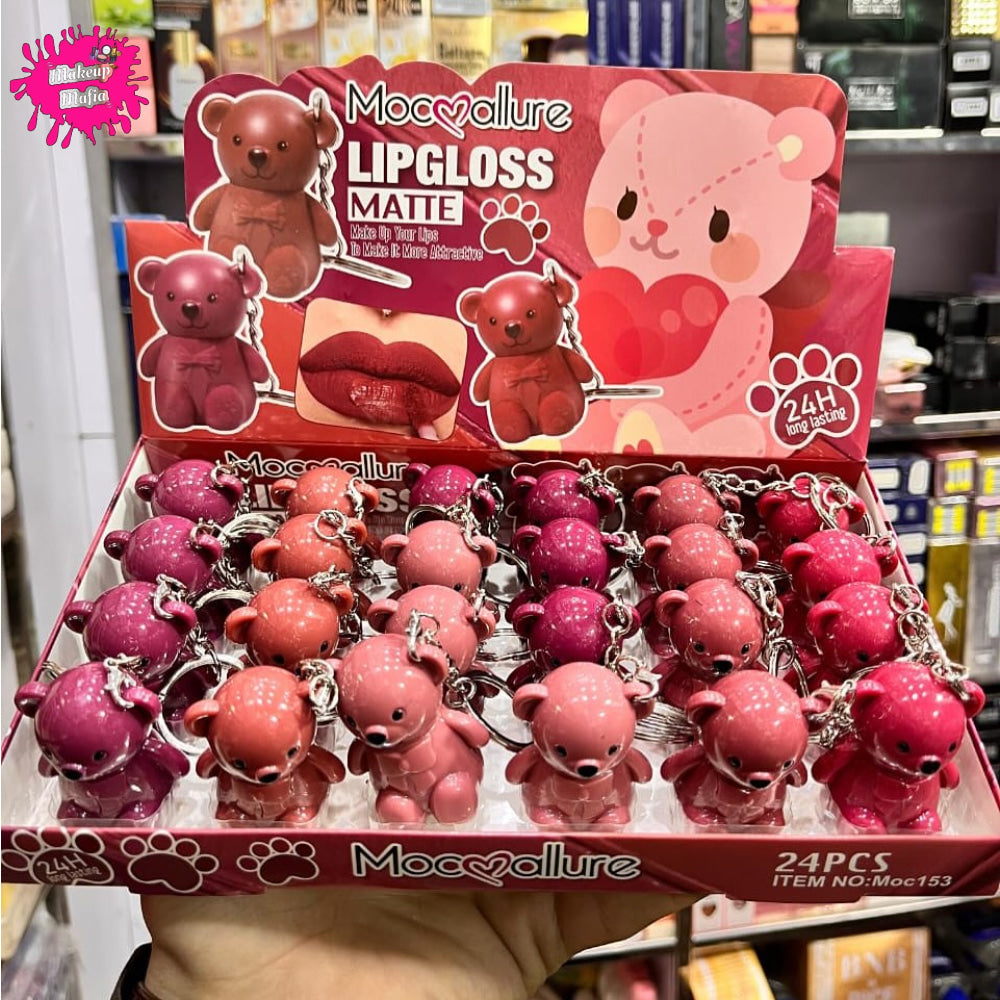 Mocallure teddy bear keychain lipgloss (pack of 6)