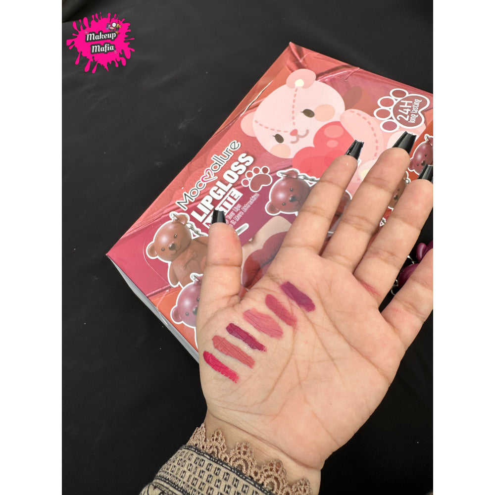 Mocallure teddy bear keychain lipgloss (pack of 6)