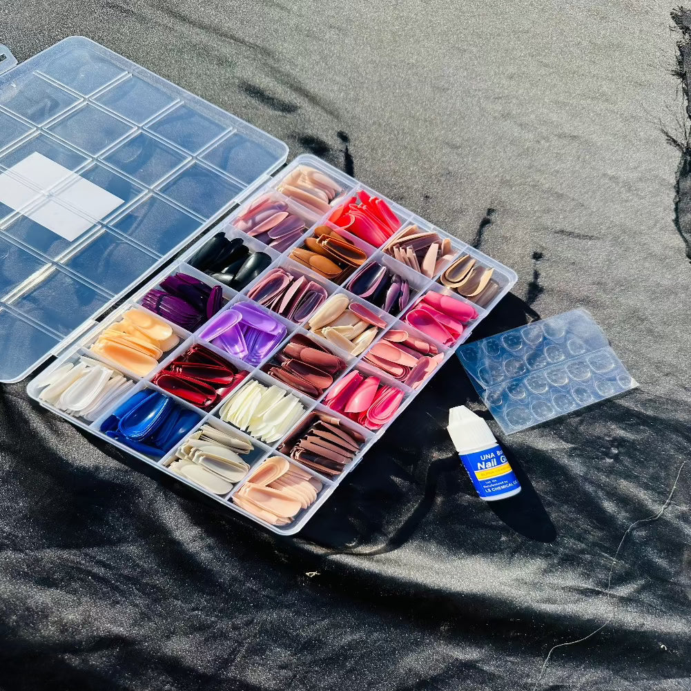 576 artifical nails set with glue