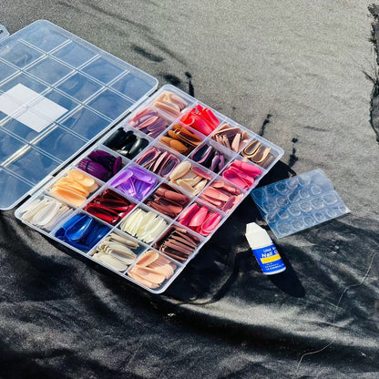 576 artifical nails set with glue